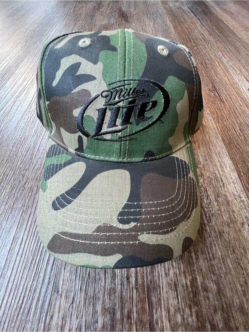 Miller Lite Camo Hat Woodland Camouflage Beer Logo Adjustable Baseball Cap Y2K